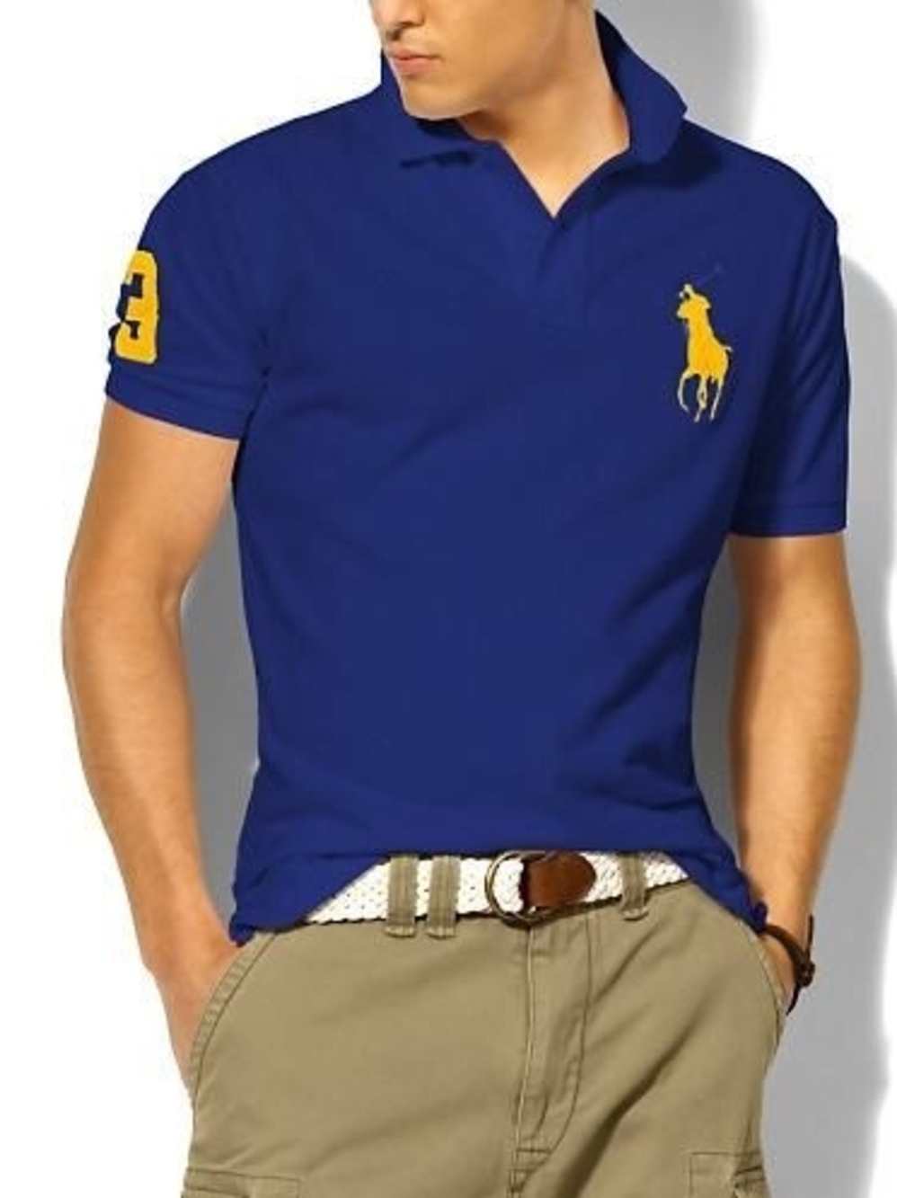 Ralph Lauren Cobalt Blue Polo with Pony Yellow Logo Boys XL 18-20